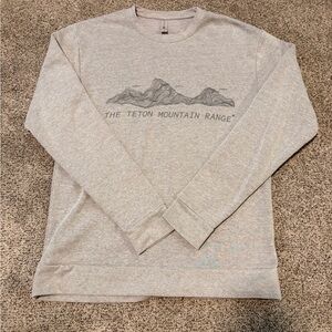Gray Teton Mountain Range Sweater